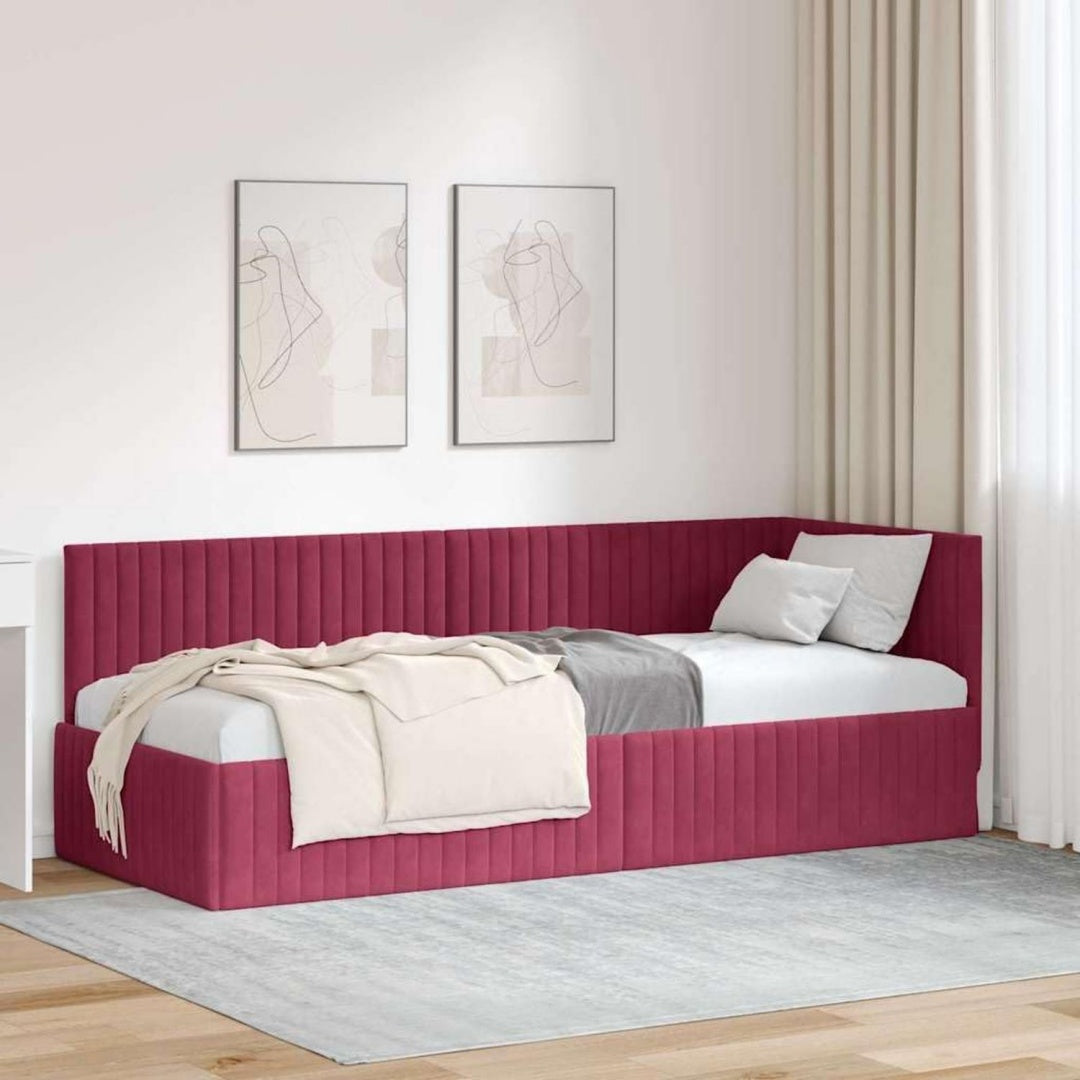 Bettgestell mit den Massen 80 x 200 cm in Dunkelrot