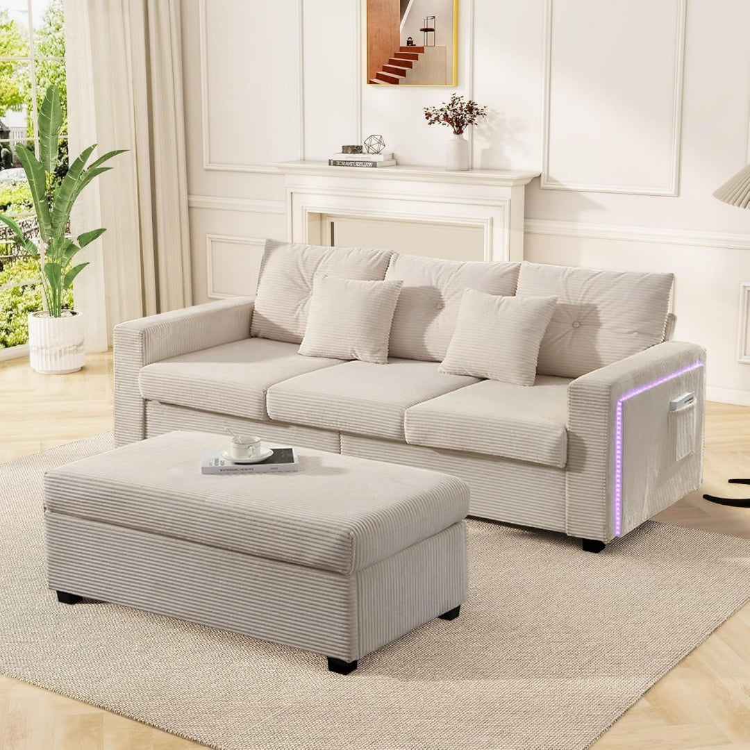 LED Beleuchtung an dem Sofa