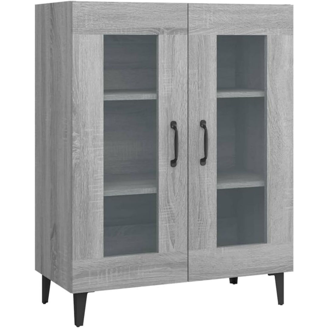 Sideboard in Eichenbraun und Grau mit Glastueren