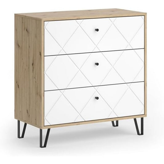 Das Sideboard vereint Form und Holzoptik