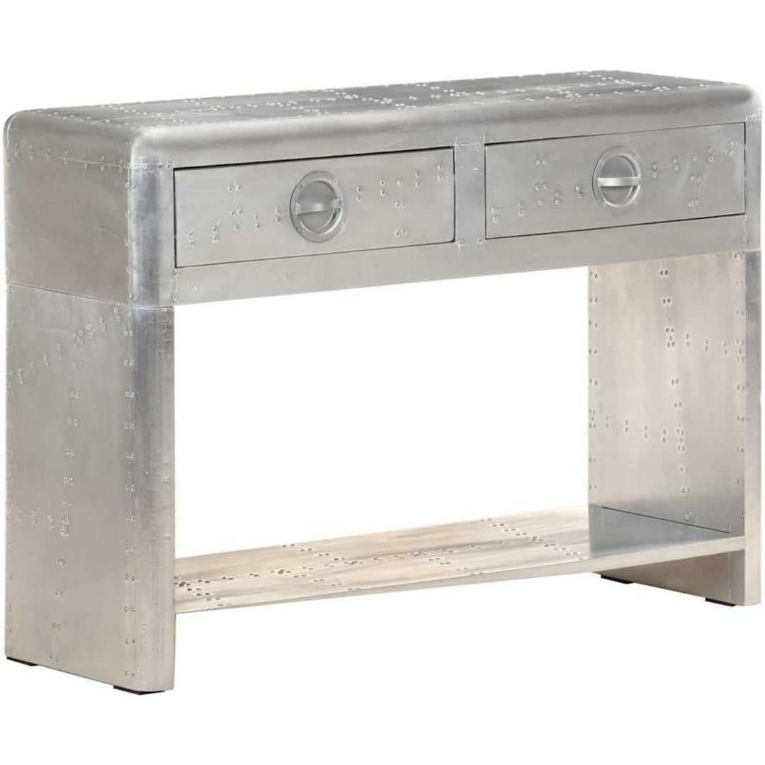 Sideboard in Silber mit 2 Schubladen