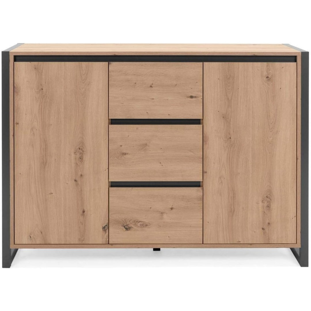 Sideboard verbindet geschlossenen Stauraum und Schubladen aus Holzwerkstoff