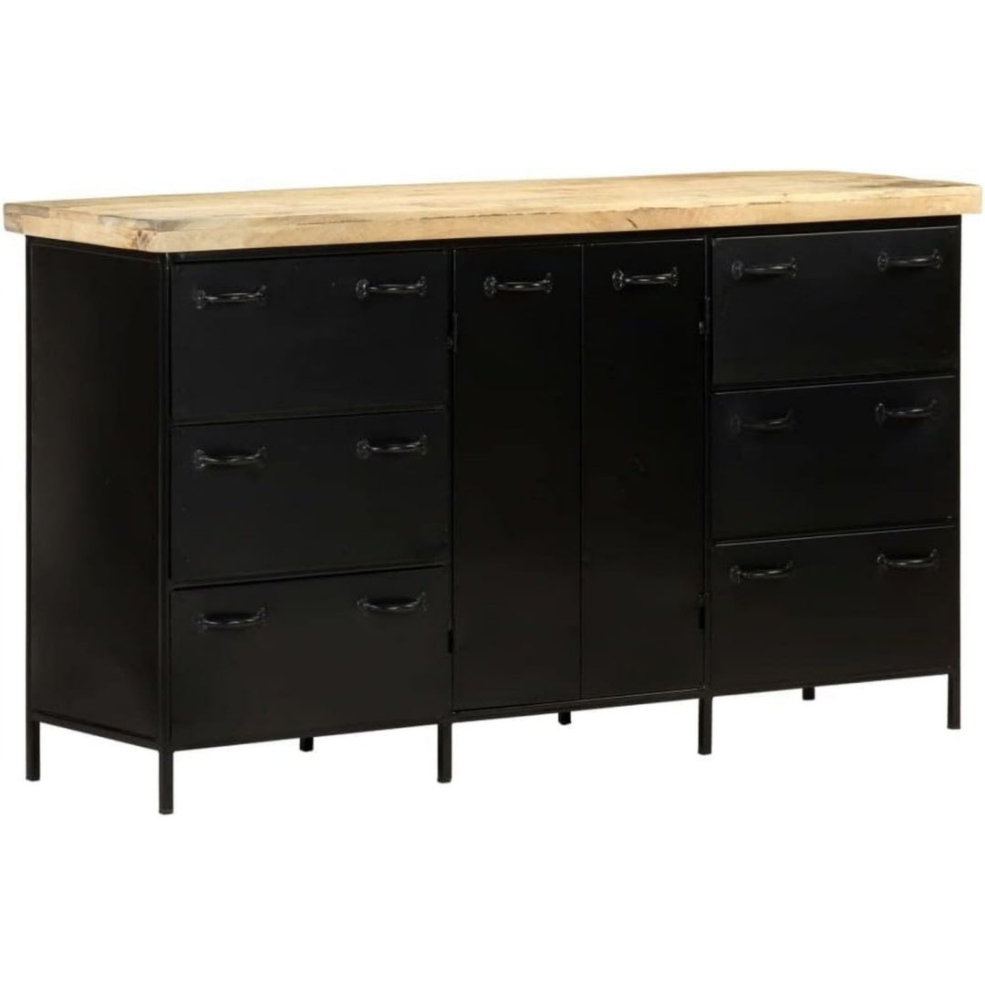 2 Tueren und 6 Schubladen an dem Sideboard