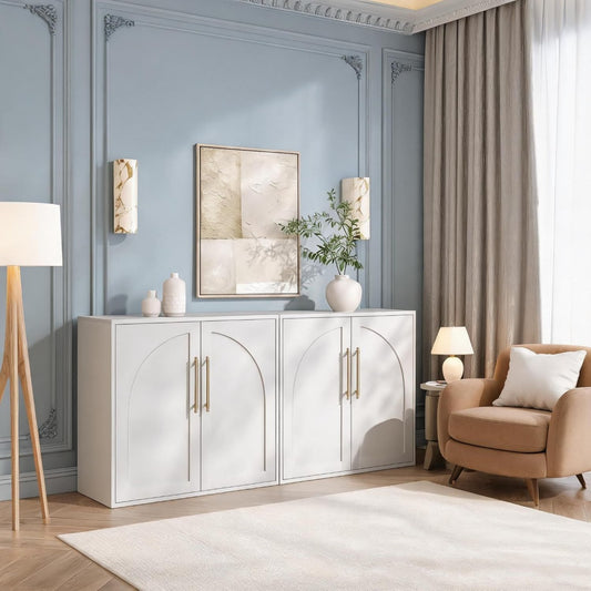 Sideboard mit verstellbaren Ablagen, geschlossenem Stauraum und Hoehenverstellung