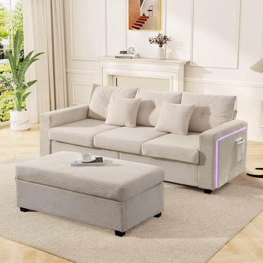 LED Beleuchtung an dem Sofa