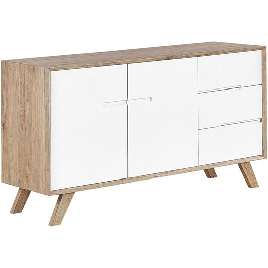 Sideboard mit 2 Tueren, 3 Schubladen und Holzoptik