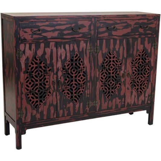 Schubladen praegen das Sideboard in Dunkelbraun und Dunkelrot