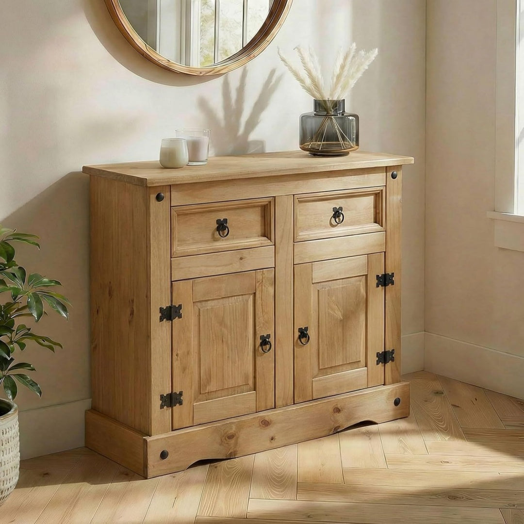 2 Tueren und 2 Schubladen an dem Sideboard