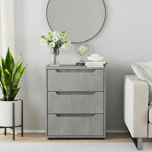 Sideboard aus Samt und Holzwerkstoff mit 3 Schubladen