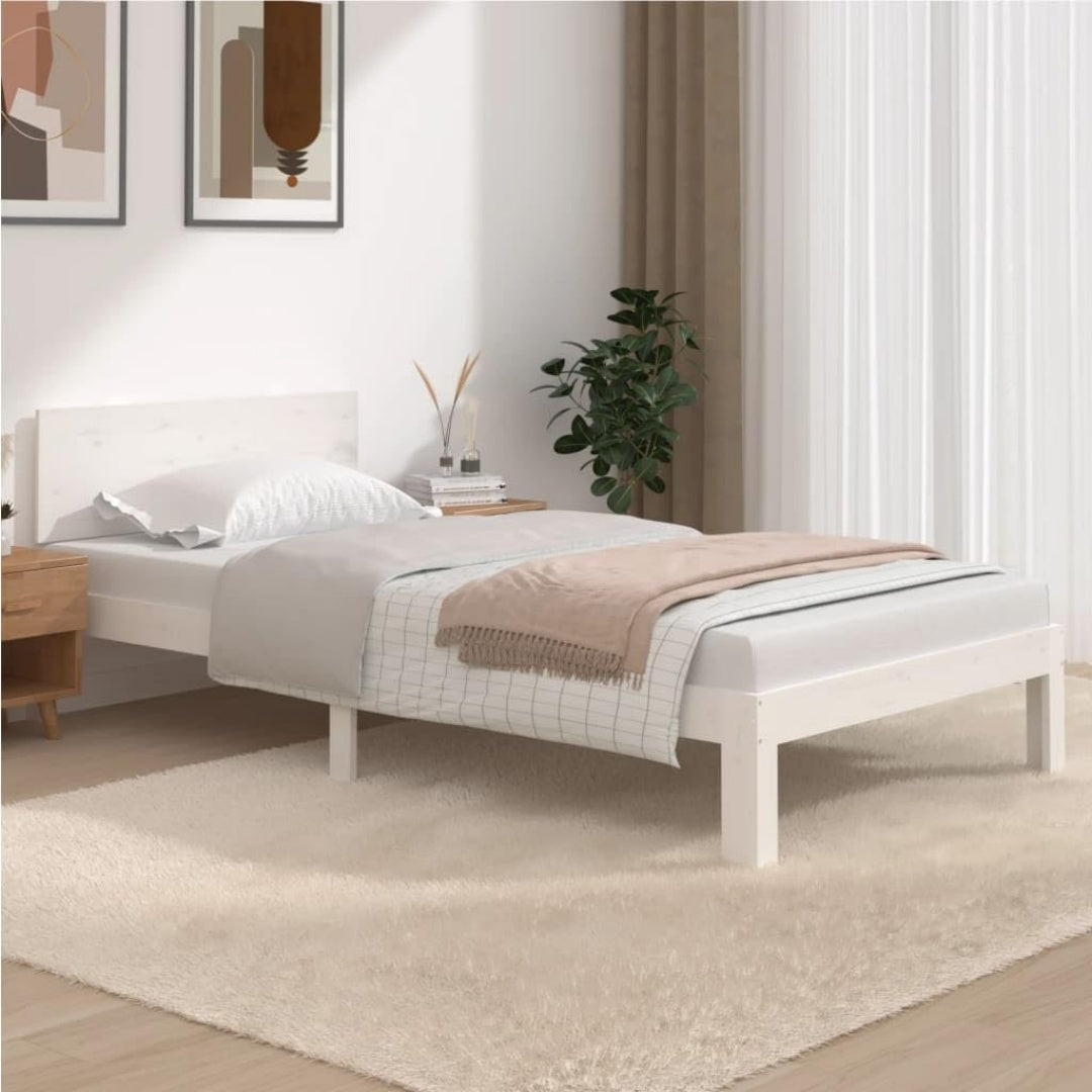 Bettgestell mit den Massen 100 x 200 cm in Weiss